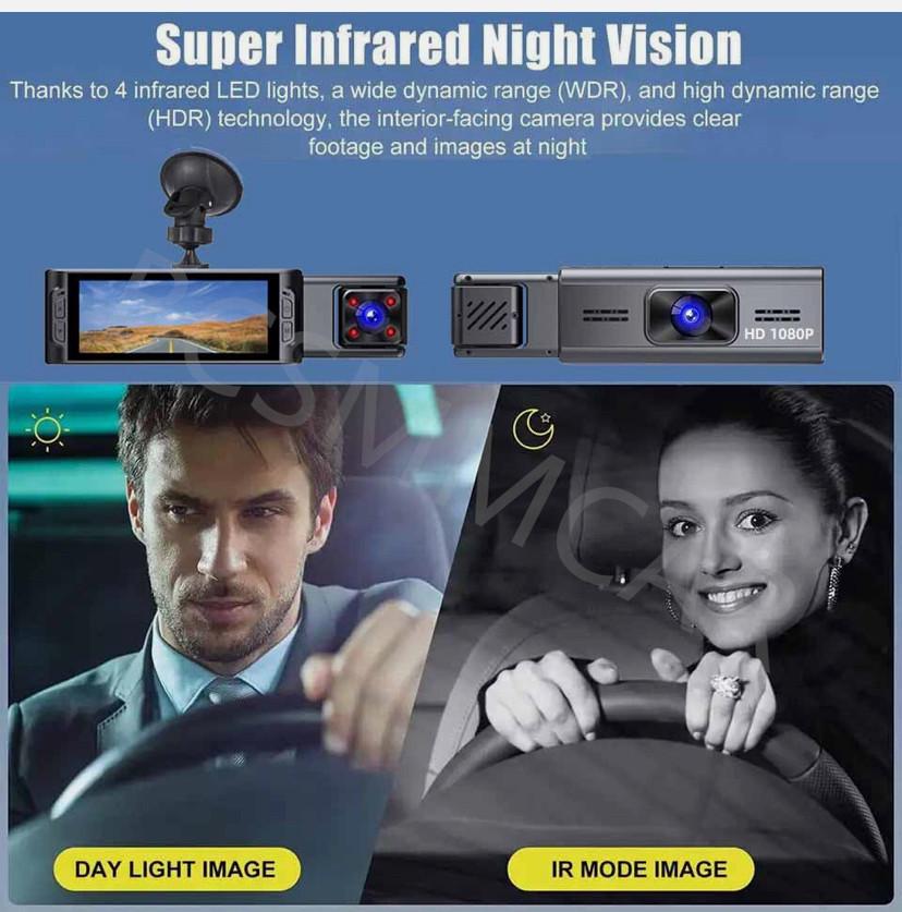 Видеорегистратор автомобильный 3-объективный BCSMMCAR G66 Full HD 1080P Wi-Fi G-Sensor 3,16” - фото 2