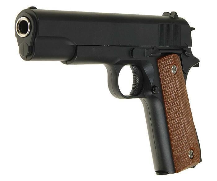 Пістолет страйкбольний Galaxy Colt M1911 Classic G13+ з кульками та кобурою Чорний (12380410)