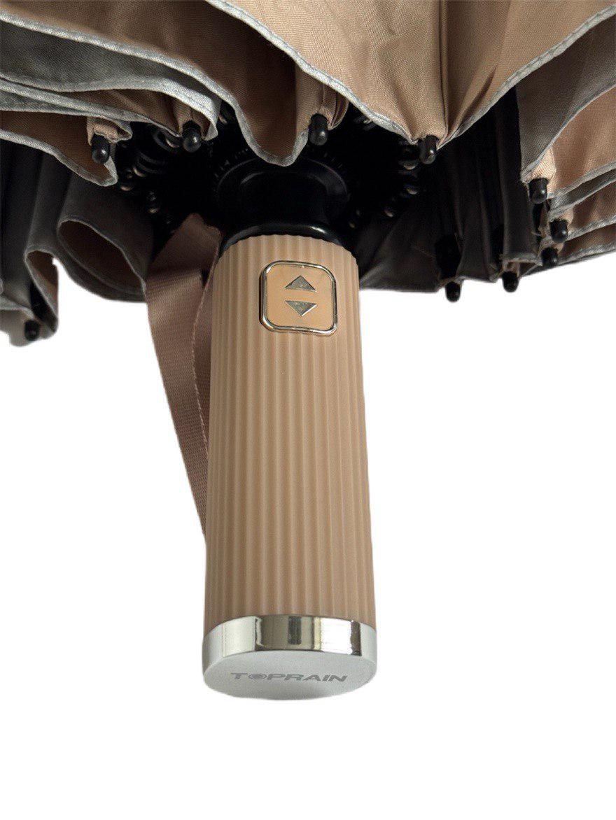 Парасолька-автомат Toprain Umbrella однотонна 16 спиць зі сріблом під куполом Бежевий (4016/9) - фото 4 Парасолька-автомат Toprain Umbrella однотонна 16 спиць зі сріблом під куполом Бежевий (4016/9) - фото 4