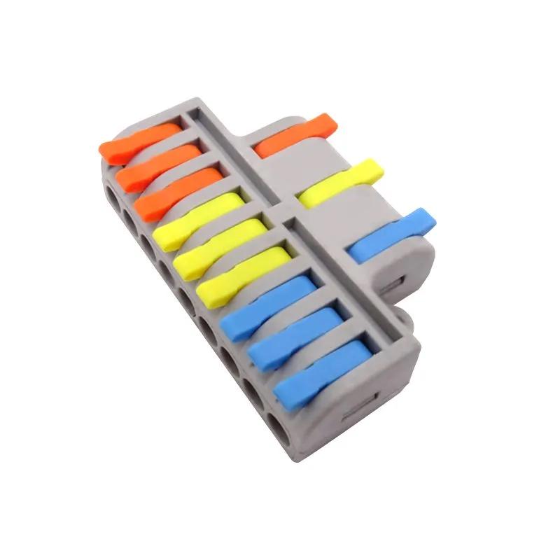 Клемма разветвляющая Tactix 0,08-4 мм2 32А 1-3+1-3+1-3 одинарная 29,7х40х13 мм крепеж 3,1 мм Разноцветный (DF-93)