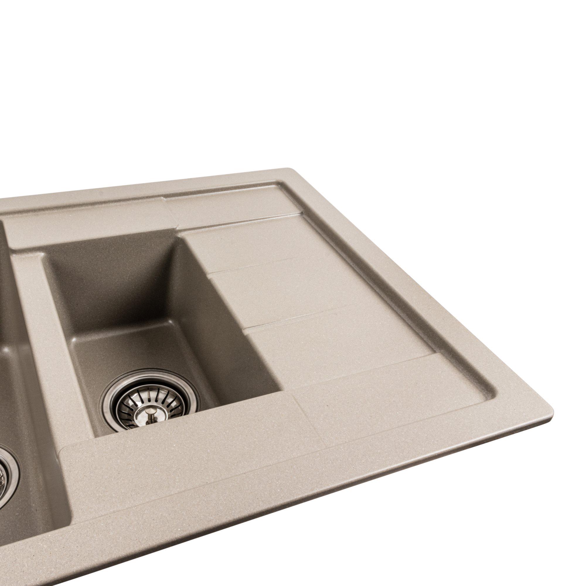 Мийка гранітна для кухні Platinum 7850W TOSKANA матова Титан - фото 3 Мийка гранітна для кухні Platinum 7850W TOSKANA матова Титан - фото 3