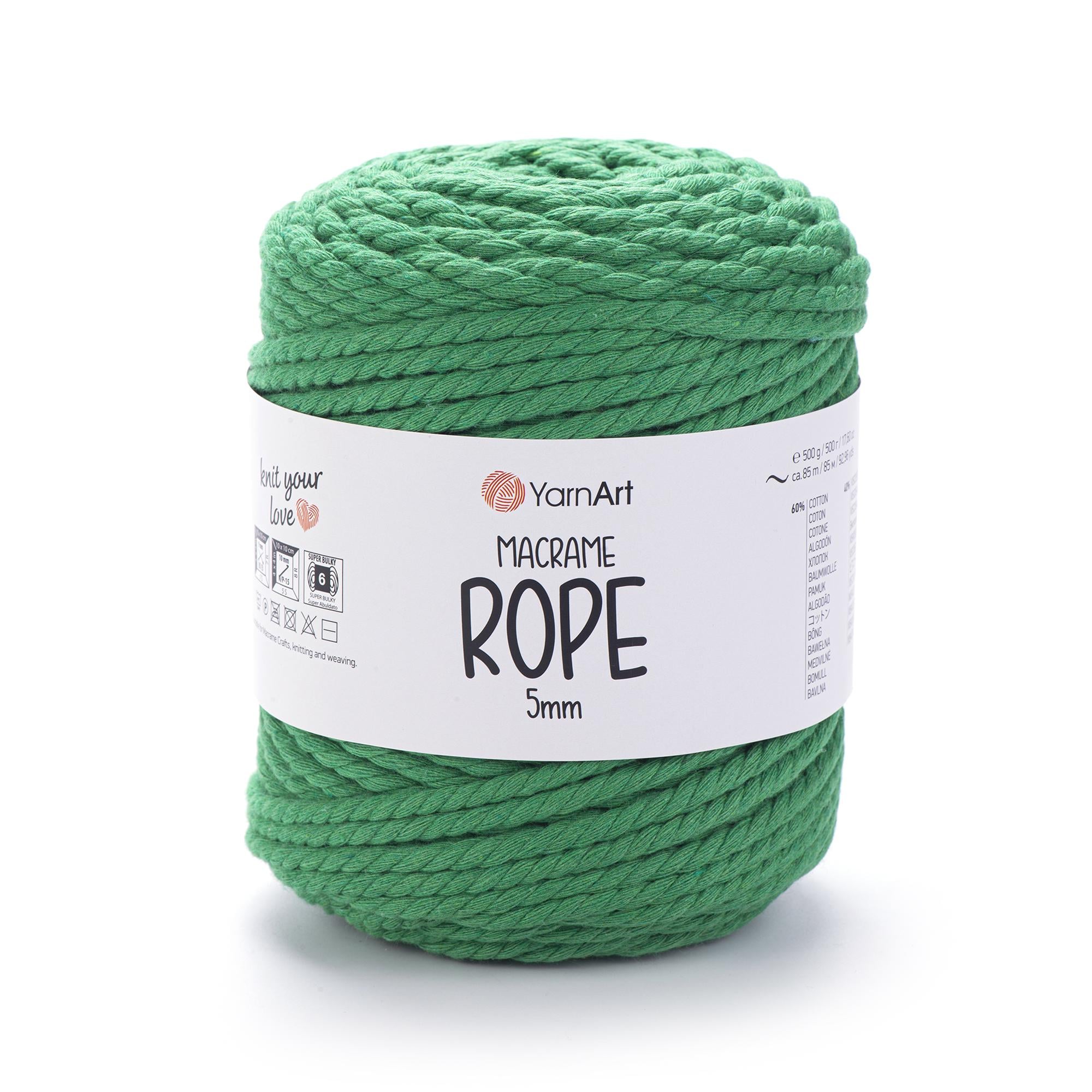 Шнур витый Macrame Rope 5 мм 500 г Изумрудный №759 (1815910828)