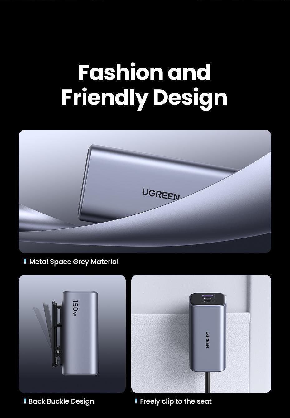 Зарядное устройство для автомобильного Ugreen 150 Вт 4 порта 1 м (35571) - фото 11 Зарядное устройство для автомобильного Ugreen 150 Вт 4 порта 1 м (35571) - фото 11