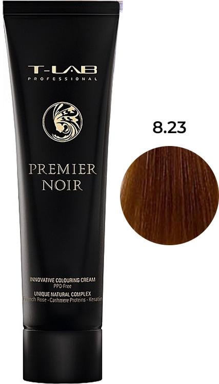 Крем-краска для волос T-LAB Professional PREMIER Noir 8.23 Светлый перламутрово-золотистый Блонд 100 мл (29583318)