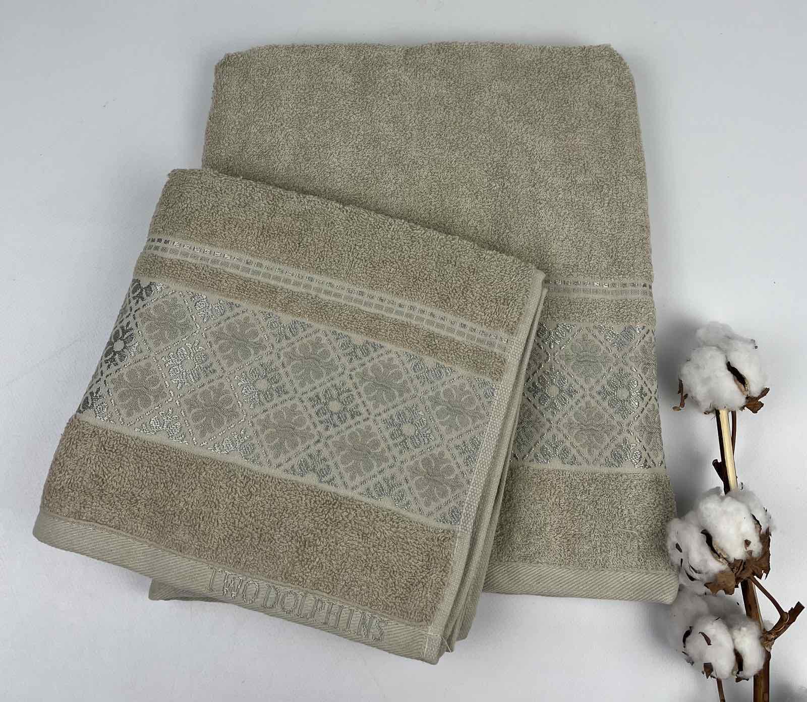 Набор полотенец Two Dolphins Thema A106 2 шт. 70x140 см Капучиновий (CN31226)