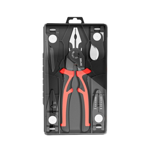 Плоскогубці зі змінними насадками зачищення ізоляції/щипці обтискні/ножиці по металу/кабельний різак 5в1 (29656770)