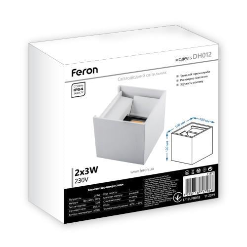 Світильник фасадний вуличний Feron DH012 6 Вт 4000К Білий (11871) - фото 4