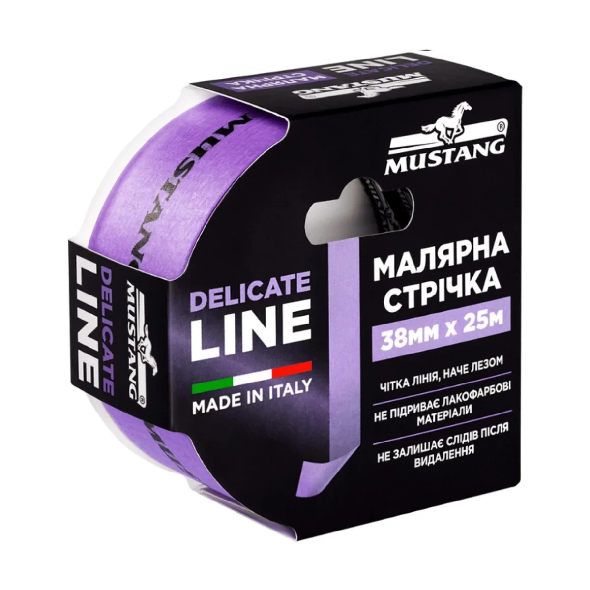 Малярная лента рисовая Mustang Delicate Line 38 мм x 25 м фиолетовая (ITWP3825L) Малярная лента рисовая Mustang Delicate Line 38 мм x 25 м фиолетовая (ITWP3825L)