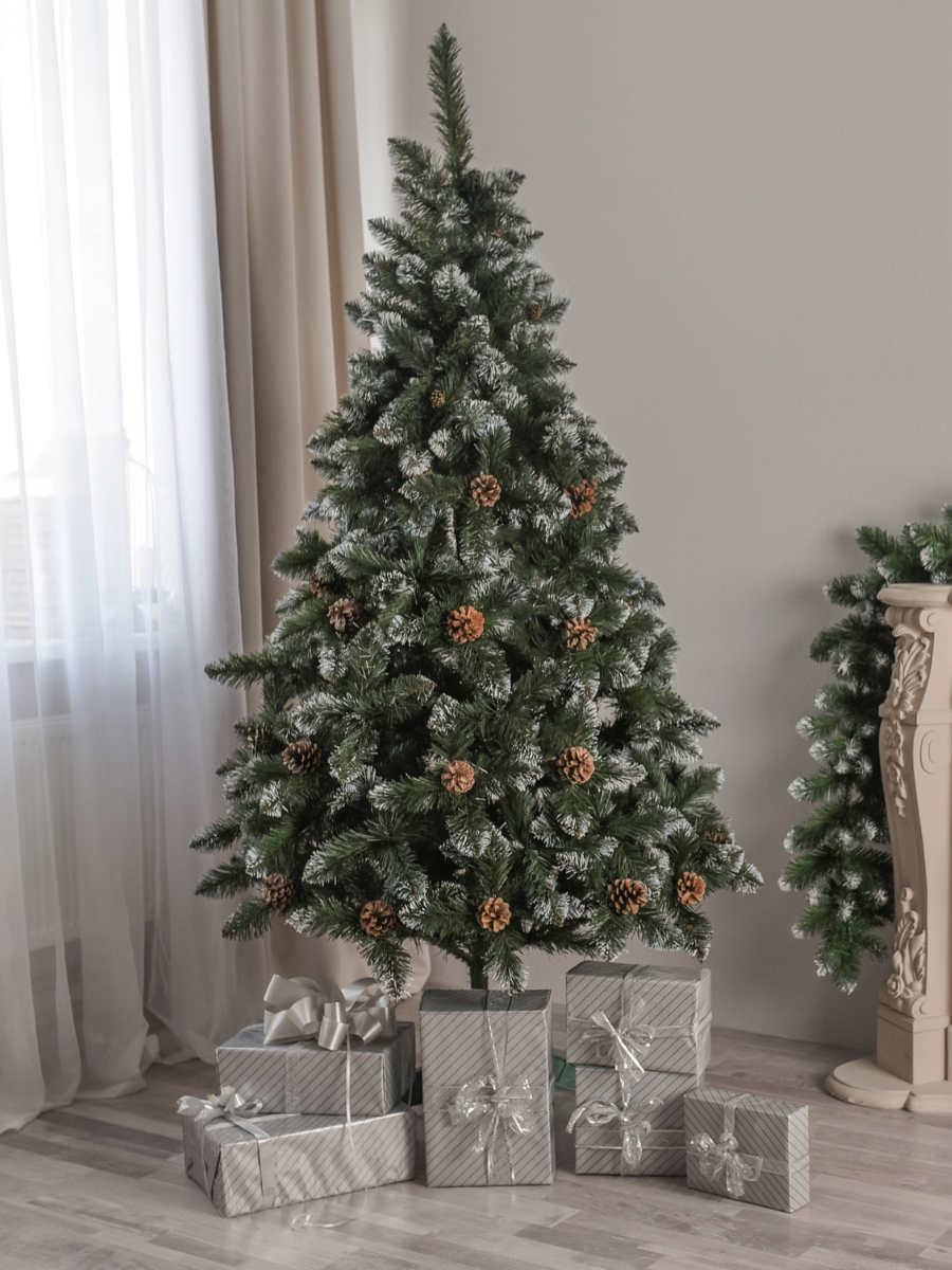 Искусственная елка пушистая со снегом YaLINKA Е18 с шишками из огнеупорного материала 180 см Зеленый (10105513) - фото 12 Искусственная елка пушистая со снегом YaLINKA Е18 с шишками из огнеупорного материала 180 см Зеленый (10105513) - фото 12