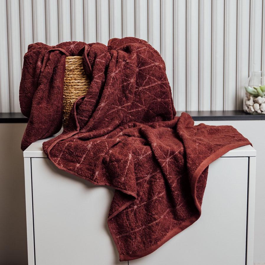 Рушник сауна Однотонні ромбики 160х90 см Темно-коричневий (10150) - фото 1 Рушник сауна Однотонні ромбики 160х90 см Темно-коричневий (10150) - фото 1