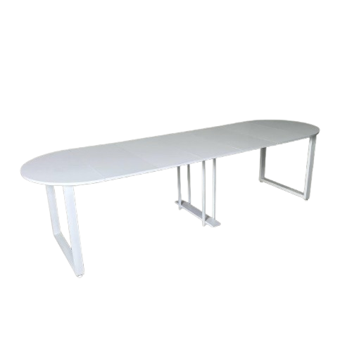 Стол кухонный LONG ПВХ УТП019242 раздвижной 3,5 м Loft Белая аляска/Белый мет