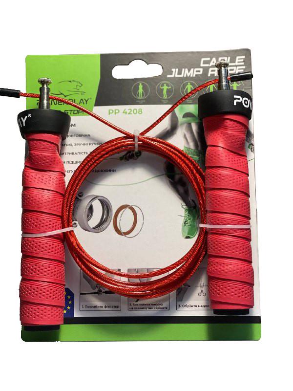 Скакалка скоростная на подшипниках PowerPlay 4208 Fitness Jump Rope 3 м Красный (A-011855) - фото 9