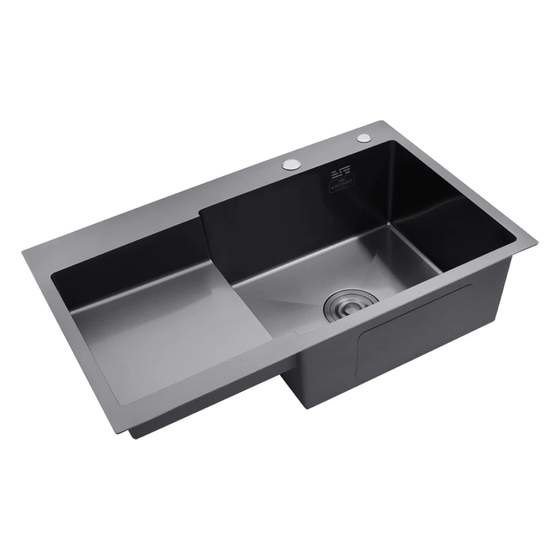Мийка для кухні Kroner KRP Schwarze 7848RHM з нержавіючої сталі PVD 3/1 мм (CV030024) - фото 3