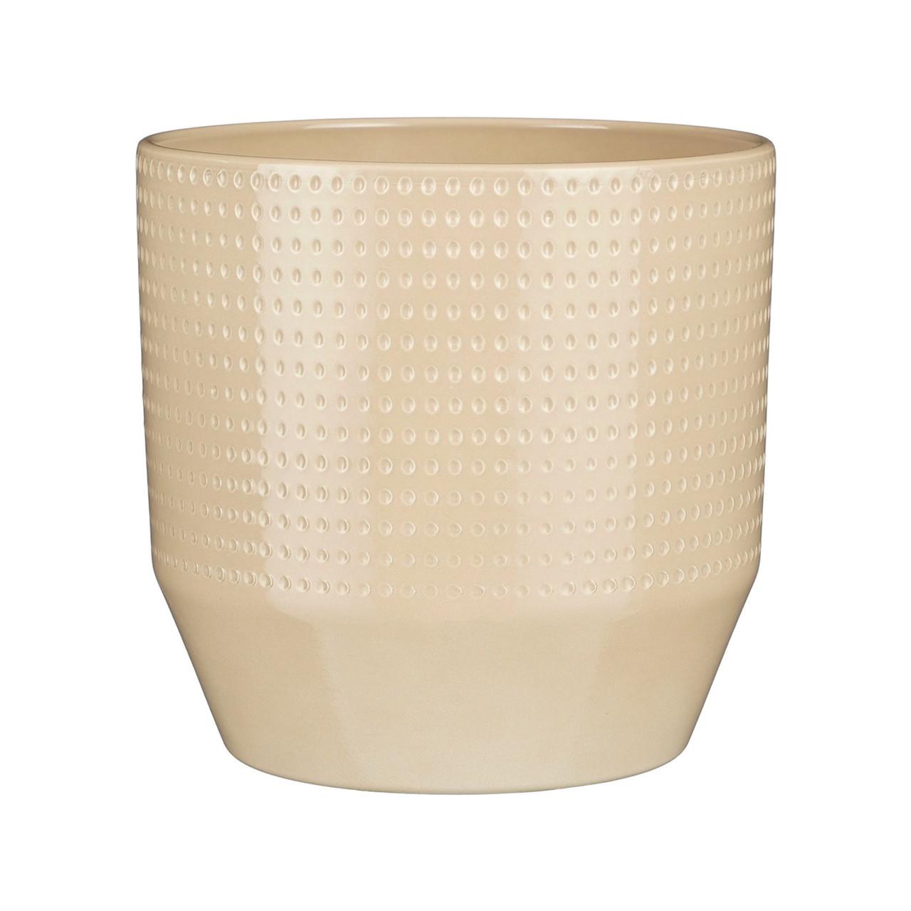 Кашпо Edelman Nola pot round рельефный 23,5х22 см Бежевый (A-025759)