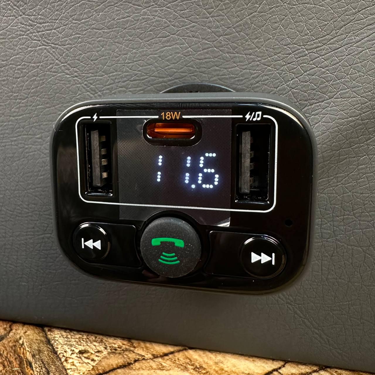 Модулятор FM BASEUS bluetooth 2USB 18W