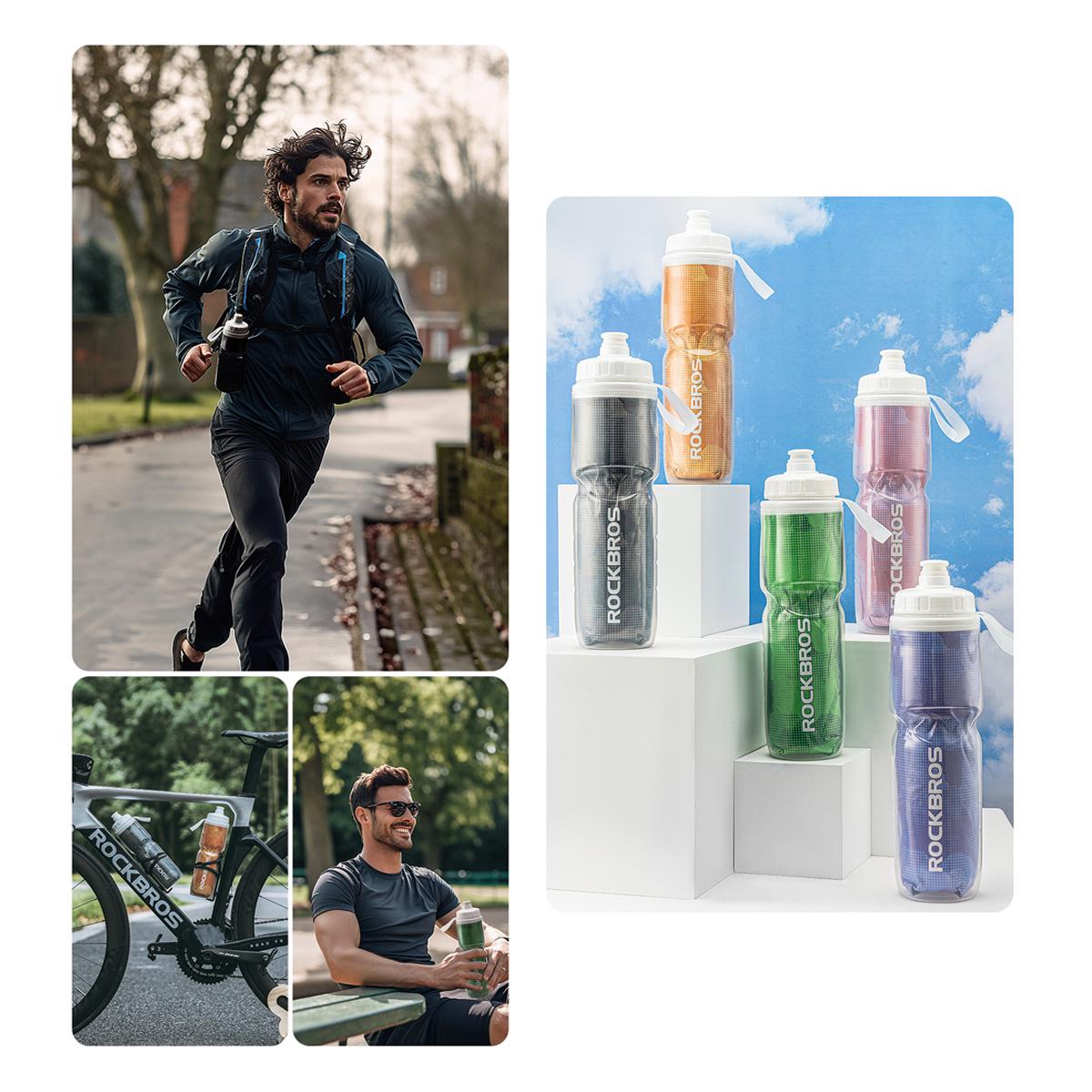 Велофляга термо ROCKBROS CIWB70 з пилозахисним ковпачком Фіолетовий (RB-CIWB70-4768) - фото 9 Велофляга термо ROCKBROS CIWB70 з пилозахисним ковпачком Фіолетовий (RB-CIWB70-4768) - фото 9