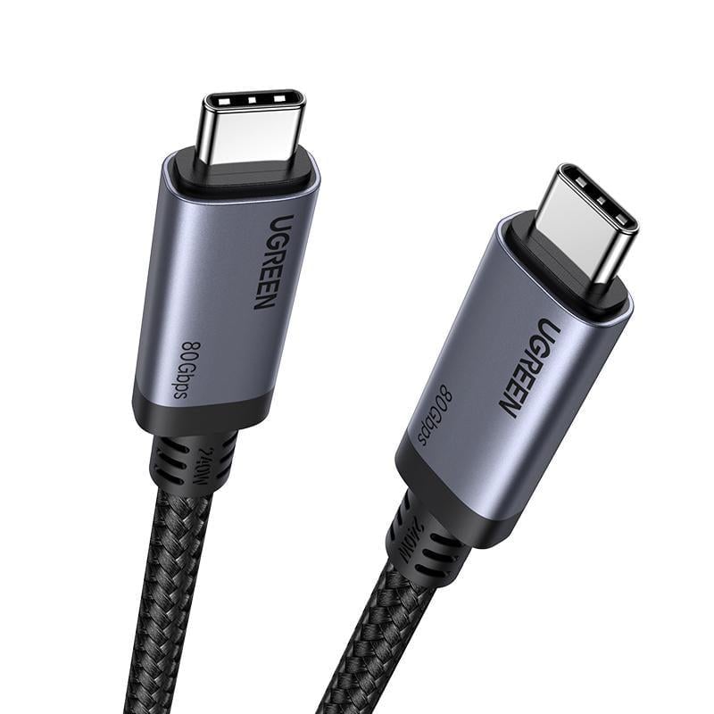 Кабель USB-C на USB-C Ugreen L706 USB4 Gen4 240 Вт 1 м Черный (65383)