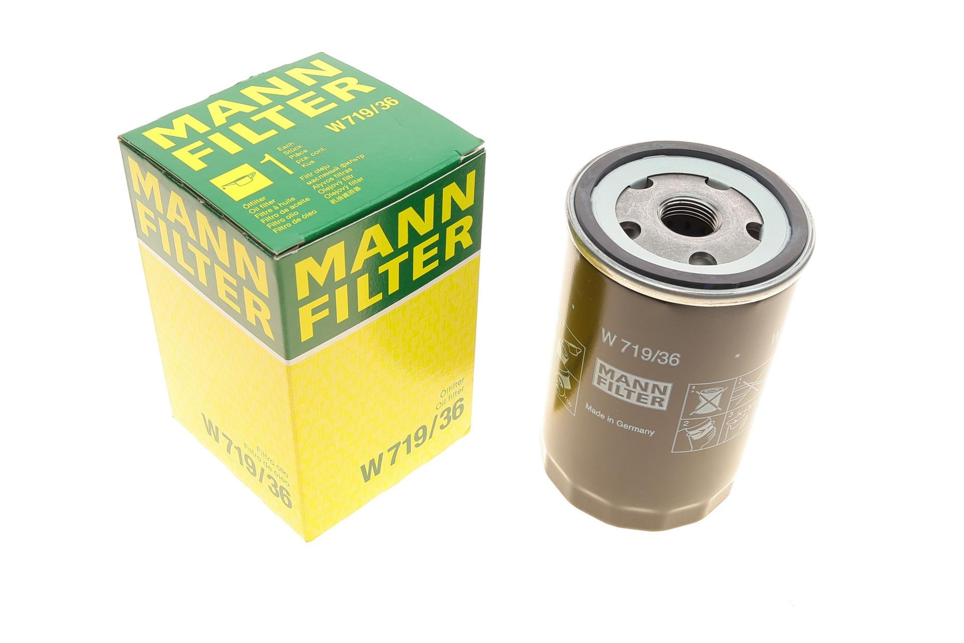 Фильтр масляный Mann-Filter для Land Rover Discovery 4,0 V6 04-09/Jaguar S/X-Type/XF/XJ 2,5/3,0 V6 99- (W 719/36)