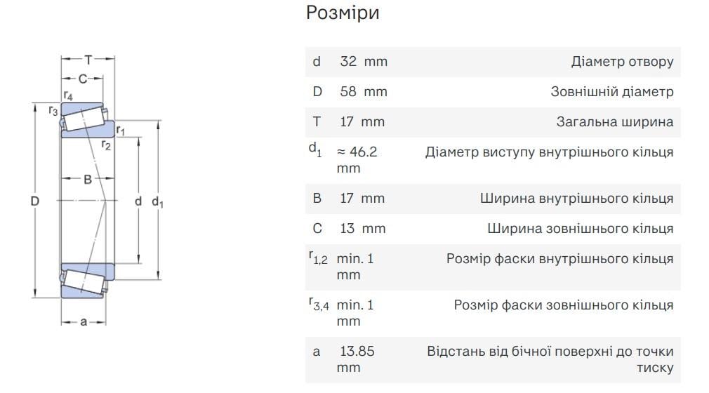 Подшипник 320/32 X SKF 32х58х17 мм - фото 3