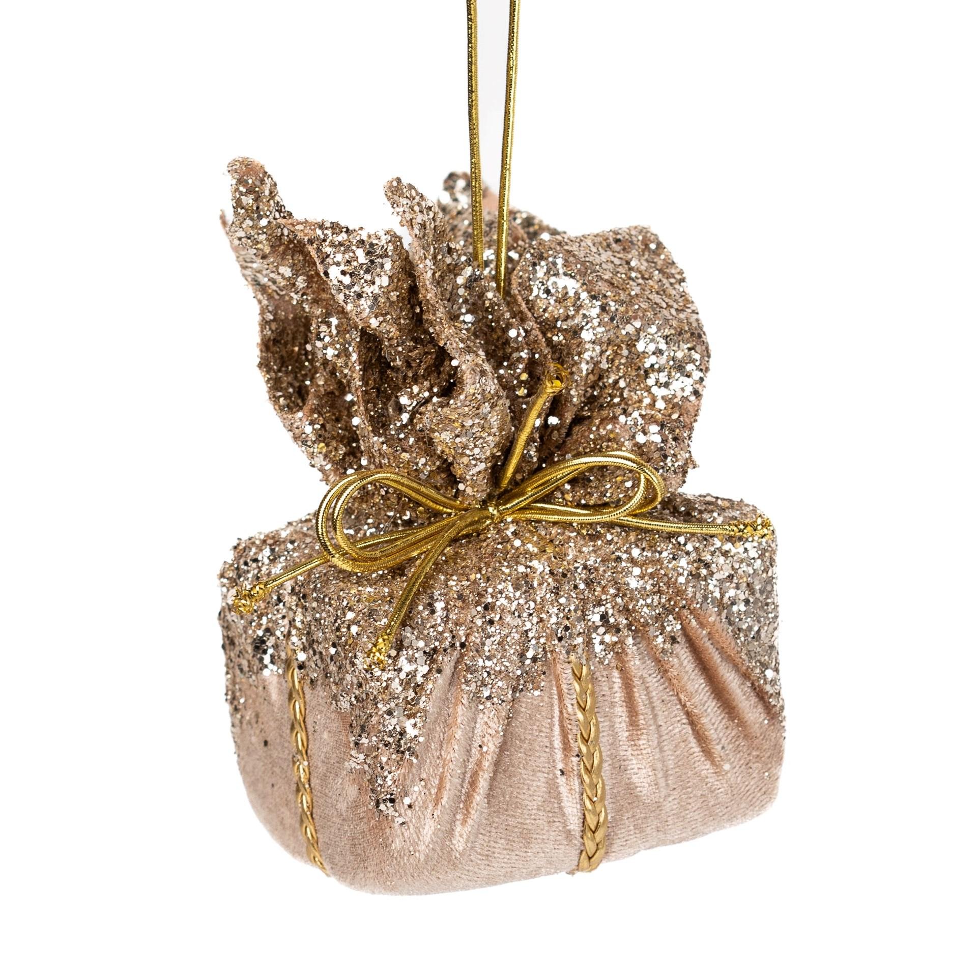 Іграшка на ялинку Флоріаль "Династія" подарунок 10 см Бежевий/Золотий (1711)