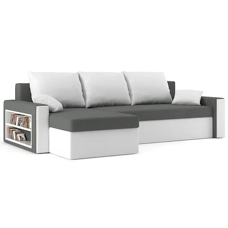 Диван угловой Метро 235х140 см Серый/Молочный (28118792)