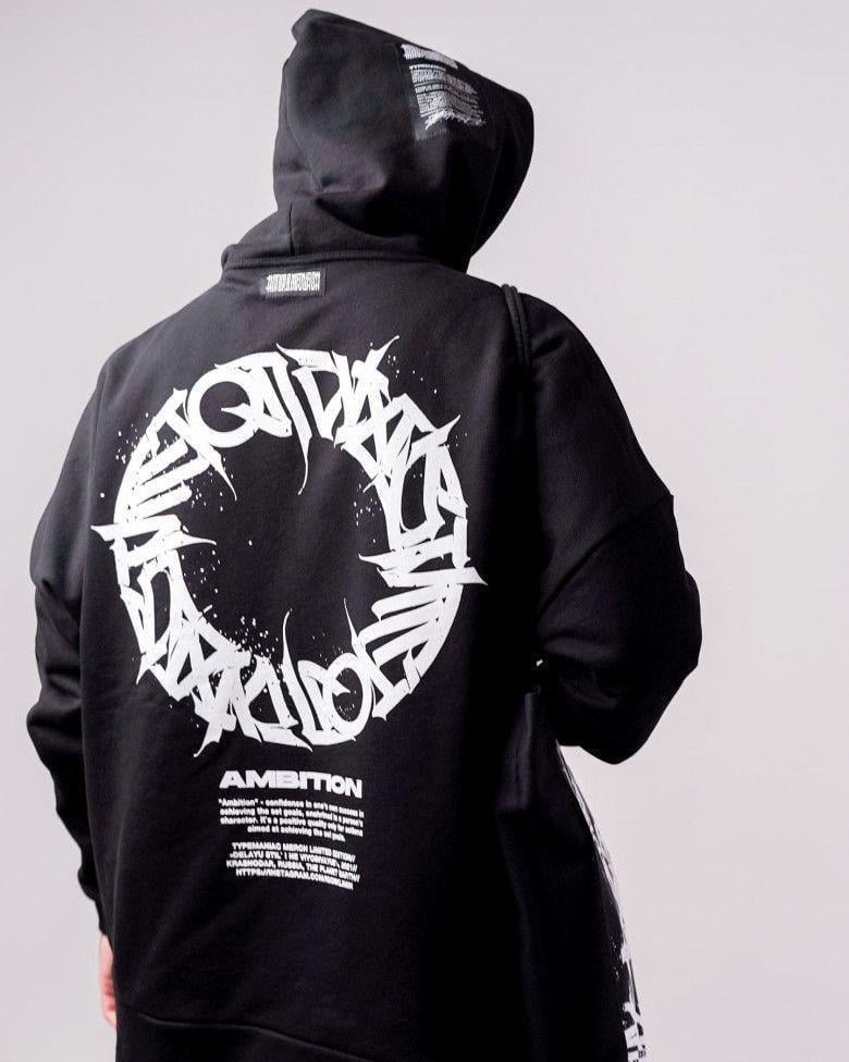 Худи мужское с принтом Pin-000-3028 XXXL Черный (2702806538)