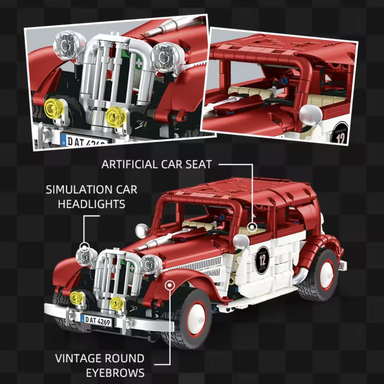 Конструктор на радіокеруванні Jie Star Вінтажний Автомобіль 916 деталей (KO-35) - фото 5 Конструктор на радіокеруванні Jie Star Вінтажний Автомобіль 916 деталей (KO-35) - фото 5