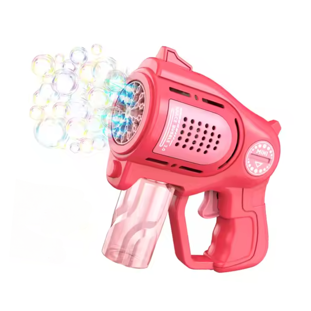 Пистолет мыльных пузырей для детей с подсветкой Розовый Пистолет мыльных пузырей для детей с подсветкой Розовый