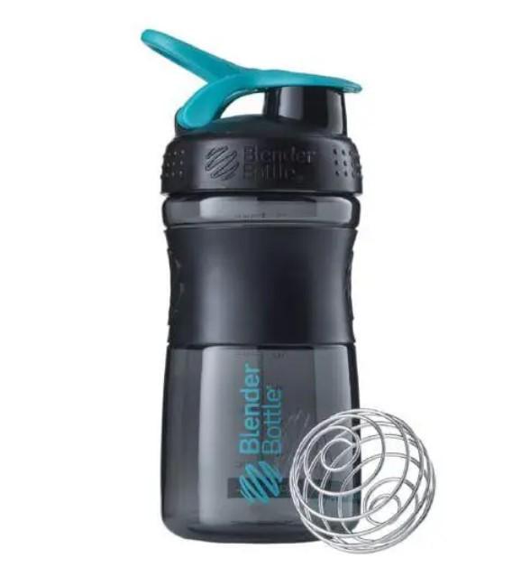 Шейкер спортивний Blender Bottle SportMixer Flip 20 oz/590 мл Black/Teal (SM 20oz Black/Teal)