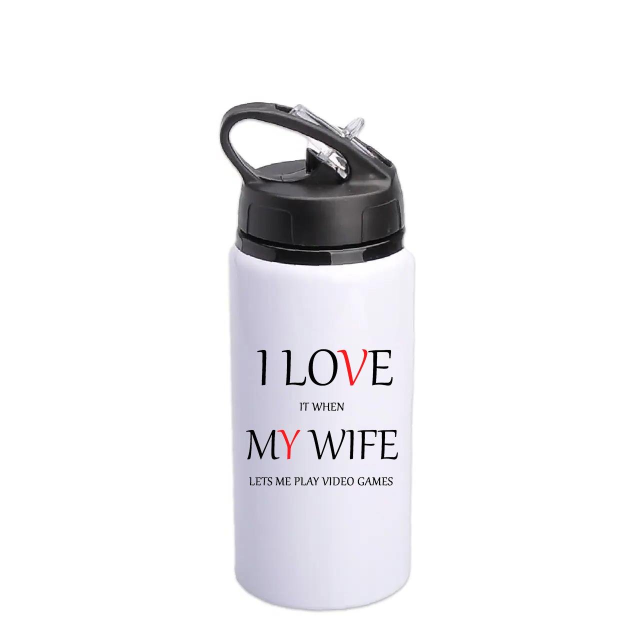 Бутылка для воды с печатью I Love My Wife (29197)