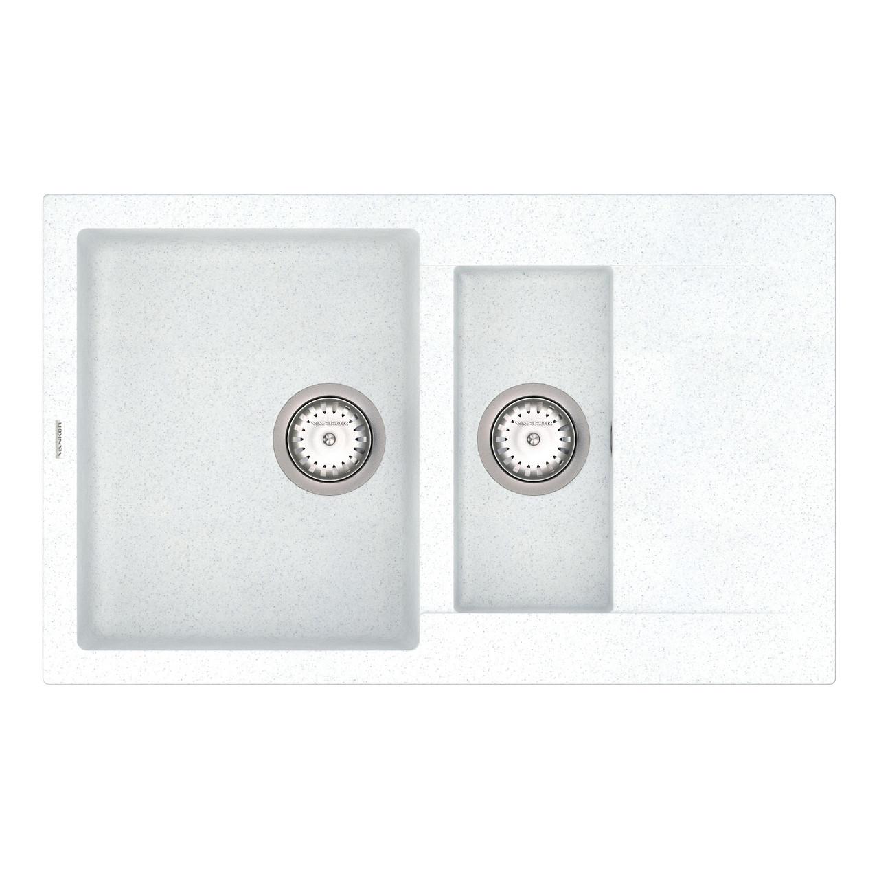 Кухонна мийка з сифоном Orman OMP 04.80 White stone