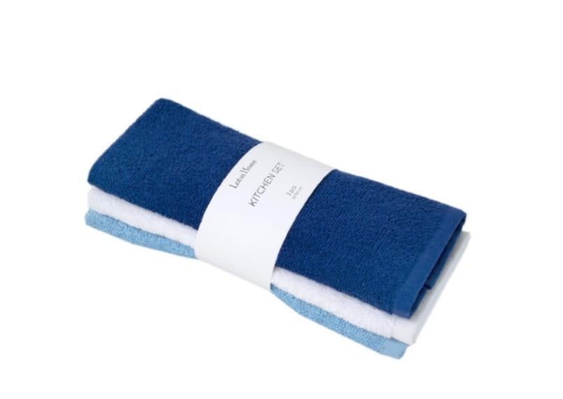 Набір рушників Lotus Home Basic 30х50 см 3 шт. Синій/Білий (28092039)