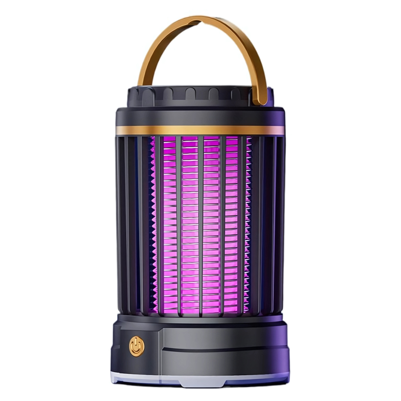 Пастка від комарів та комах портативна акумуляторна LED USB 14х8,5 см Чорний/Золотий (5647693654)