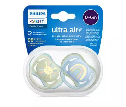 Пустушка Philips Avent Ultra Air для хлопчиків 0-6 місяців 2 шт.(143206)