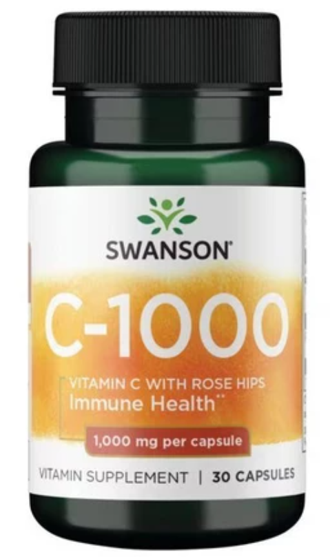 Витамин C с шиповником Swanson Vitamin C with Rose Hips 1000 мг 30 капсул