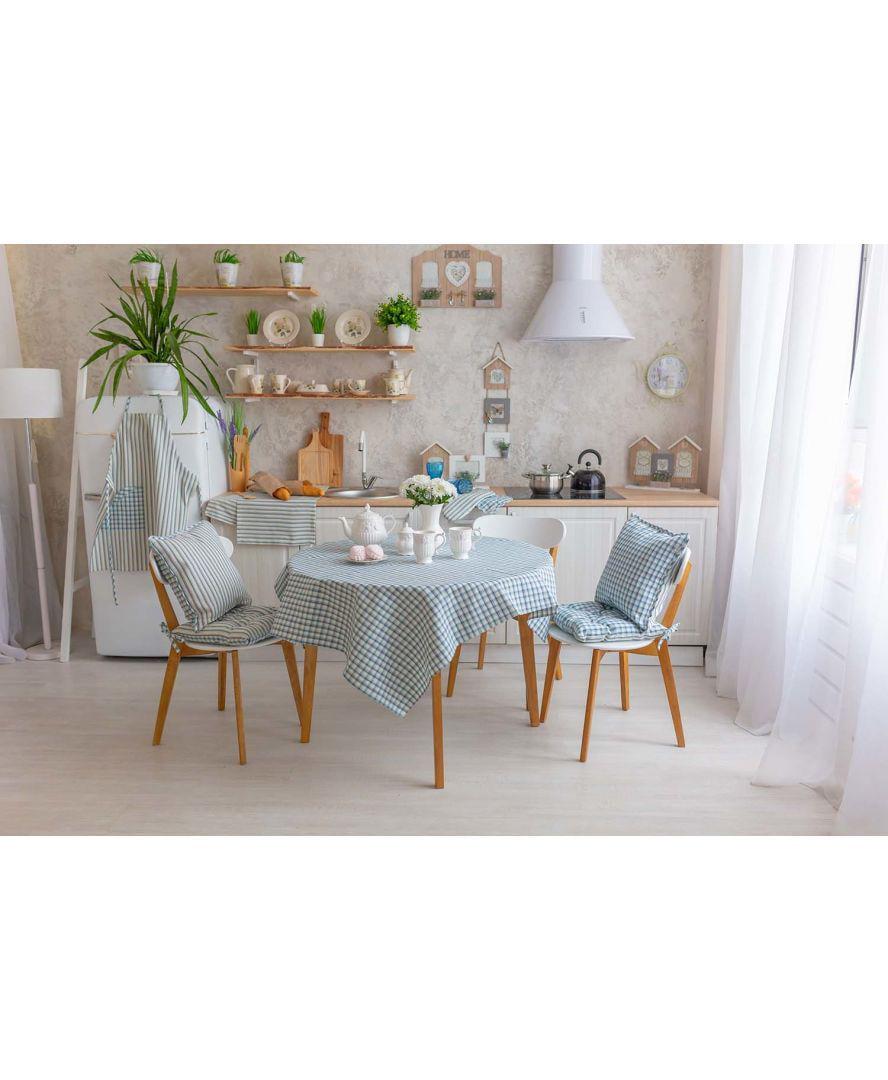 Скатерть Кантри Синяя клетка 220x136 см