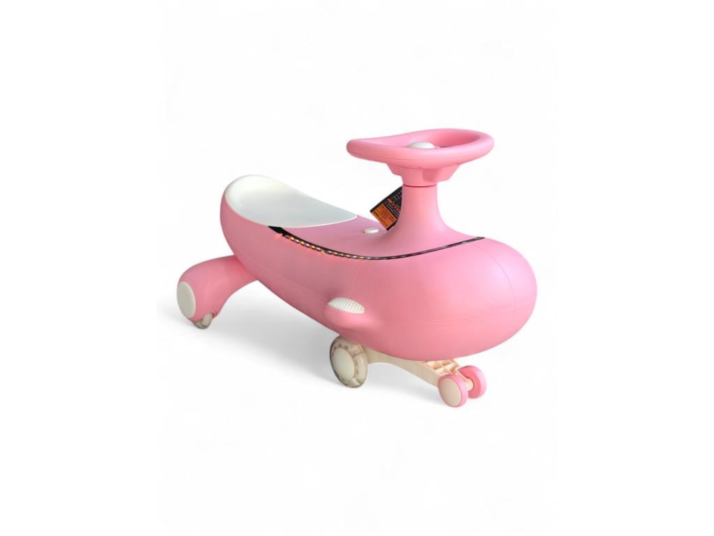 Детская каталка-толокар бибикар Mini Whale 8106 С PU колесами с подсветкой и музыкальными эффектами от 1 года до 60 кг Розовый (8106-3 а-р)