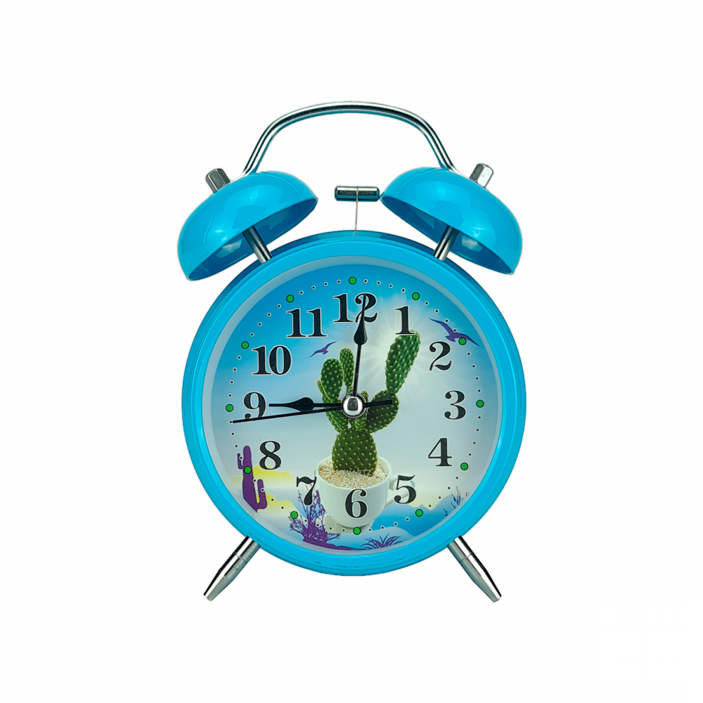 Будильник с подсветкой с кактусами 15,5x11,5 см Голубой (OD-1061) Будильник с подсветкой с кактусами 15,5x11,5 см Голубой (OD-1061)