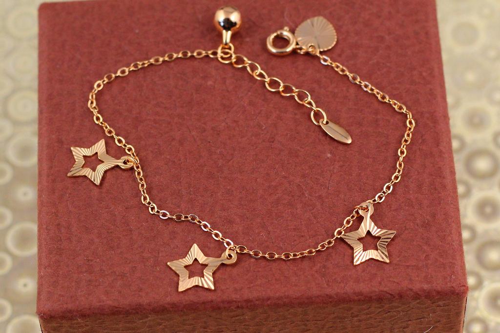 Браслет Xuping Jewelry якорный со звездами 17 см удлинитель 3 см Золотистый (26485425)