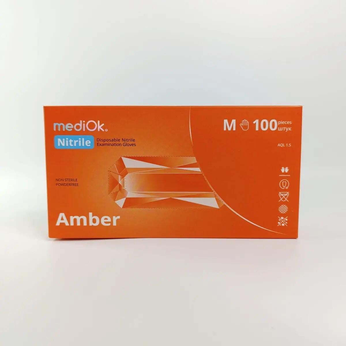Перчатки нитриловые MediOk AMBER M 100 шт. Оранжевый (26862418)