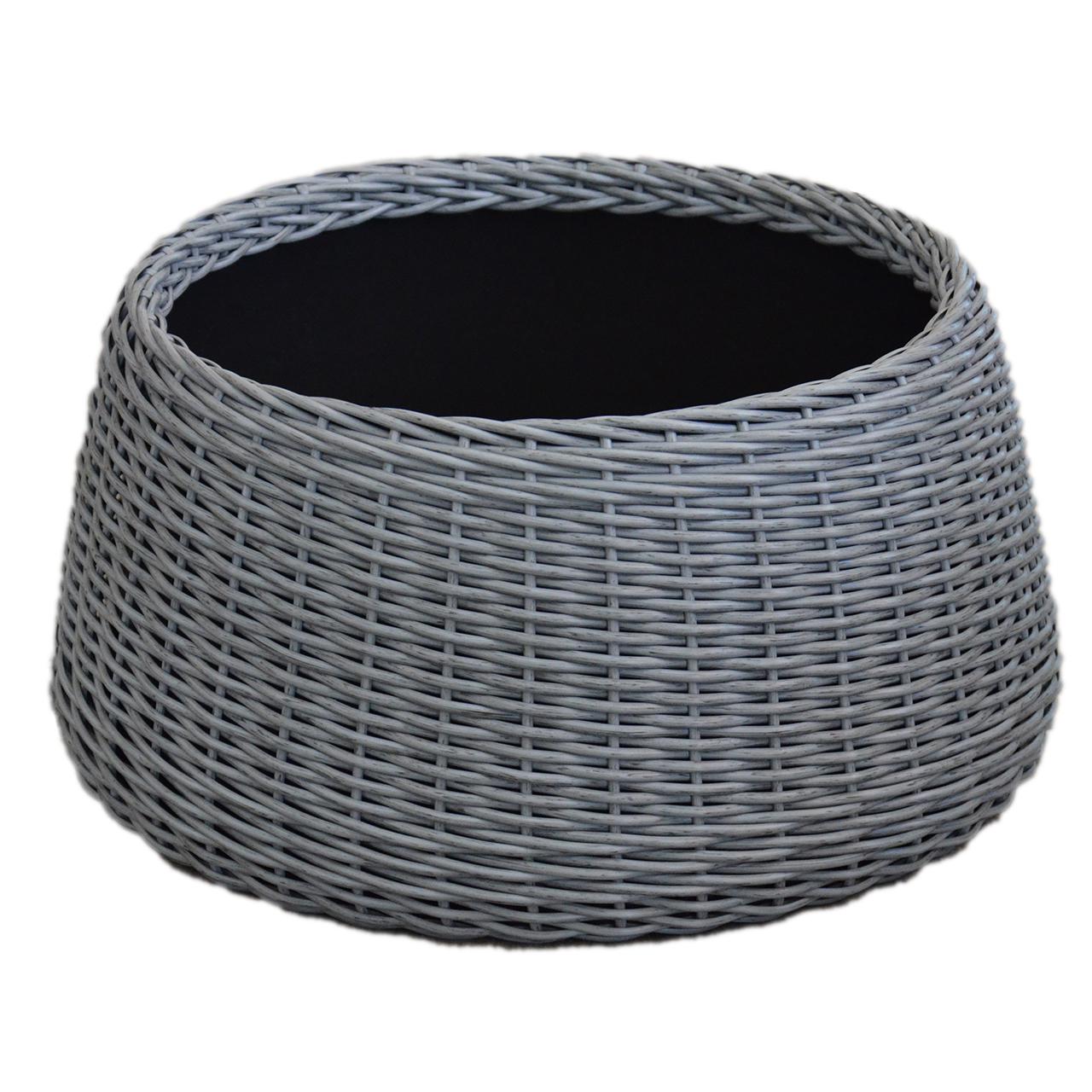 Подставка-юбка под елку плетеная из искусственного ротанга/ручной работы L Серый (23296111)