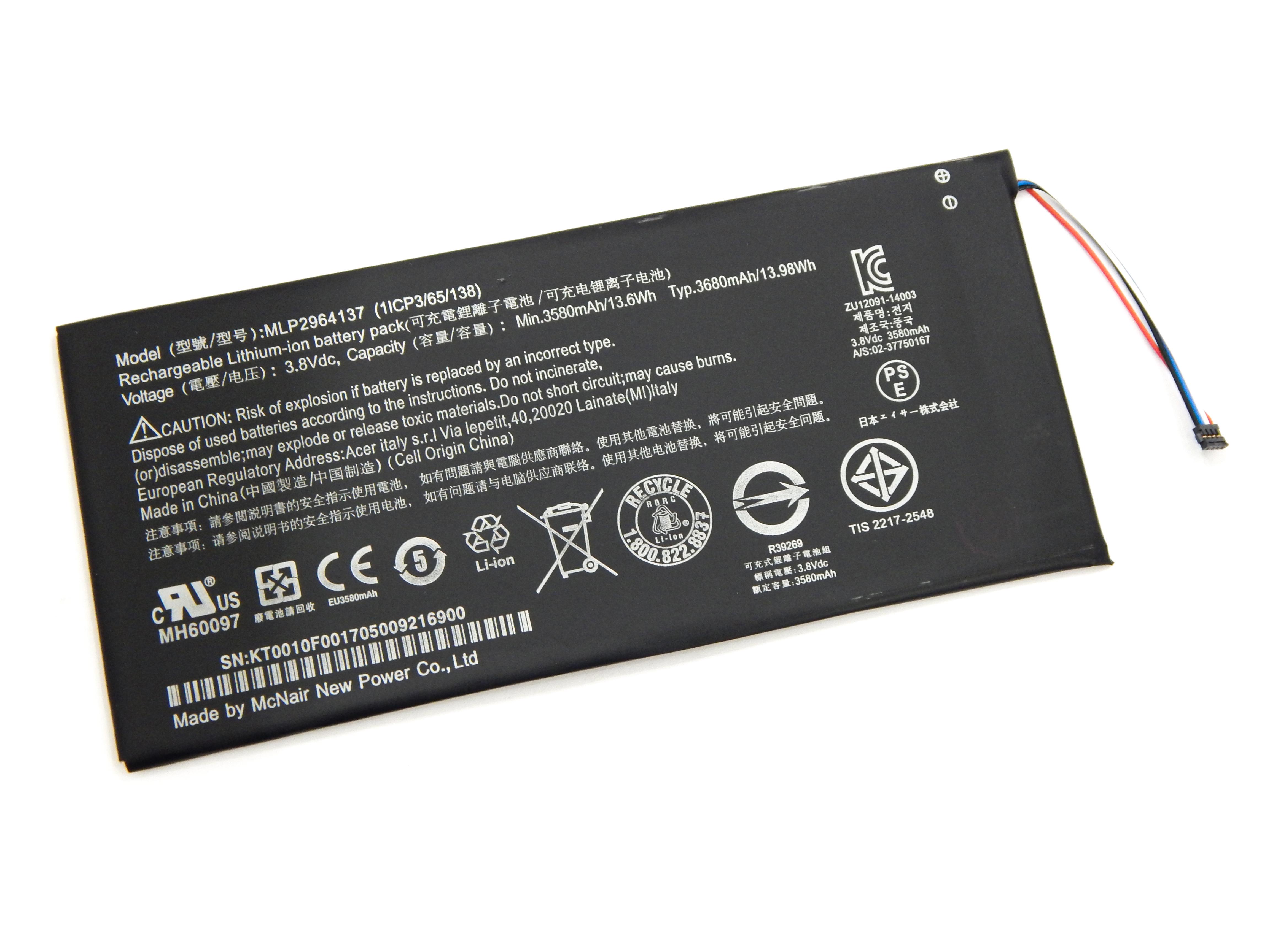 Акумулятор Acer Iconia One 7 B1-730 HD-170L/MLP2964137 Акумулятор Acer Iconia One 7 B1-730 HD-170L/MLP2964137