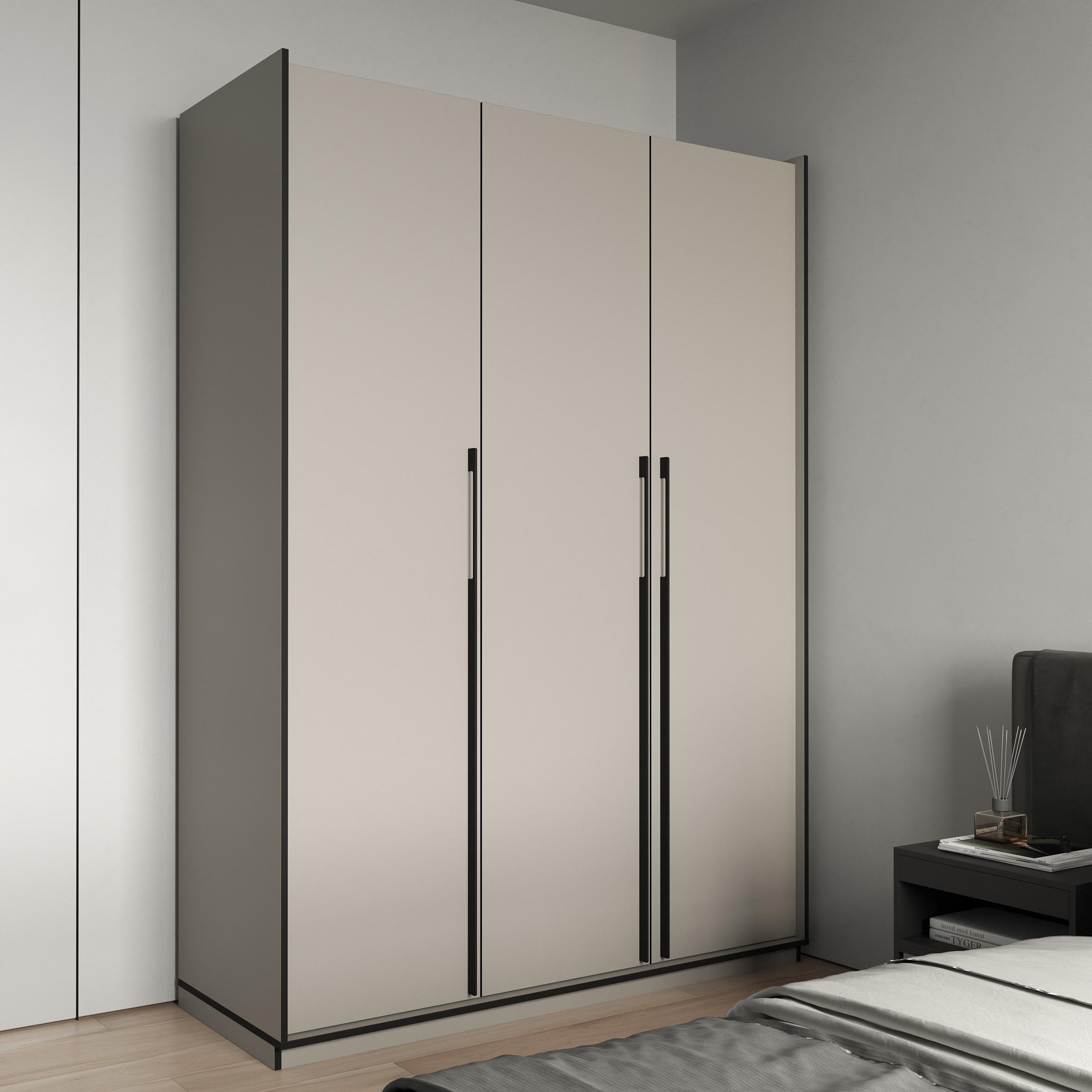 Шкаф распашной Moreli Ramo FR-0016 трьохдверный с полками и штангой для одежды 1484х570х2100 мм Кашемир (fr-0016-kash)