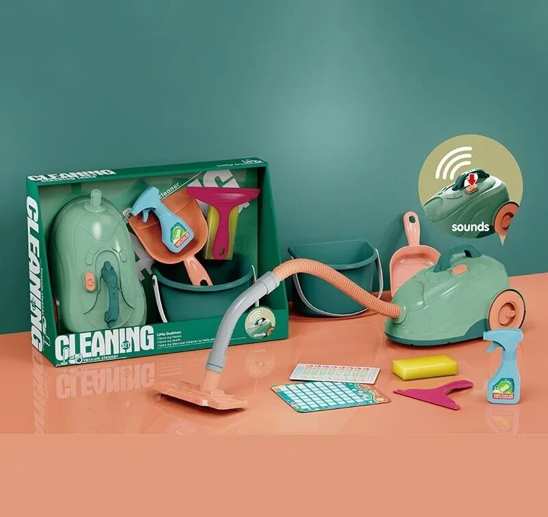 Набор для уборки игрушечный XG 2-29 E звук/пылесос со шлангом и насадкой/ведро/совочек/губка - фото 3 Набор для уборки игрушечный XG 2-29 E звук/пылесос со шлангом и насадкой/ведро/совочек/губка - фото 3