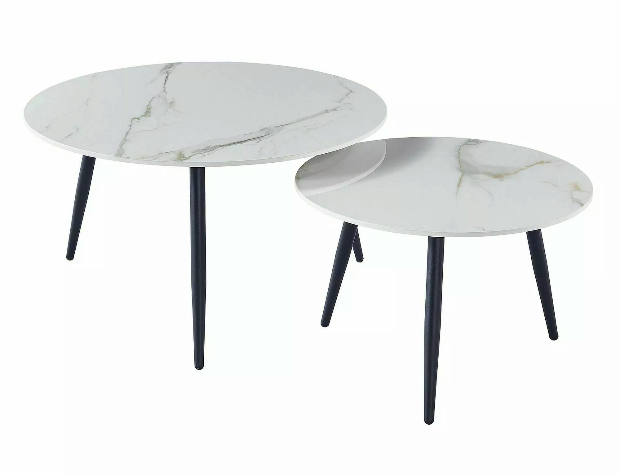 Журнальный столик Signal KORA D комплект 80/60 см Черный матовый/Белый (KORADBC) - фото 5 Журнальный столик Signal KORA D комплект 80/60 см Черный матовый/Белый (KORADBC) - фото 5