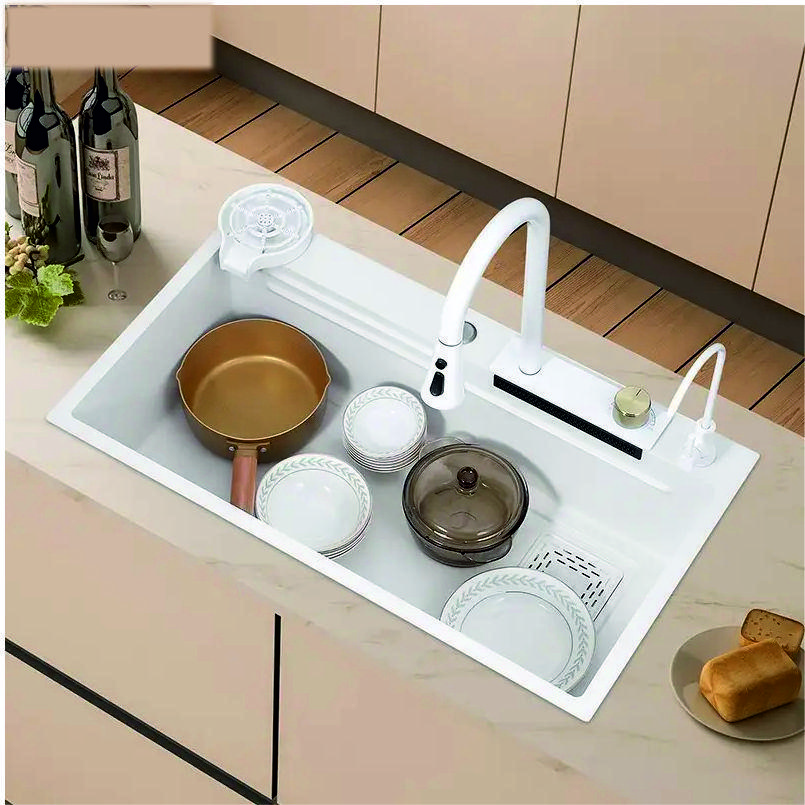 Кухонна раковина з неіржавкої сталі багатофункціональна 800x450x220 мм Білий (482019324) - фото 5