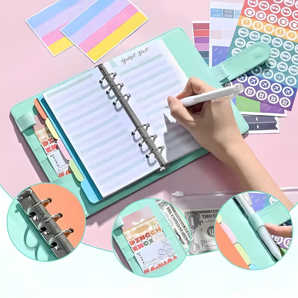 Блокнот-планер для грошей бюджету та зберігання фінансів/для ведення обліку доходу формат А6 Бірюзовий - фото 6 Блокнот-планер для грошей бюджету та зберігання фінансів/для ведення обліку доходу формат А6 Бірюзовий - фото 6