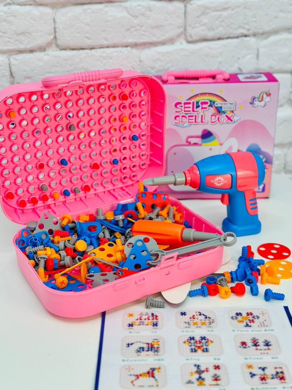 Конструктор-мозаїка з шуруповертом 3D моделі тварин 228 деталей у валізі (2654615832) Конструктор-мозаїка з шуруповертом 3D моделі тварин 228 деталей у валізі (2654615832)