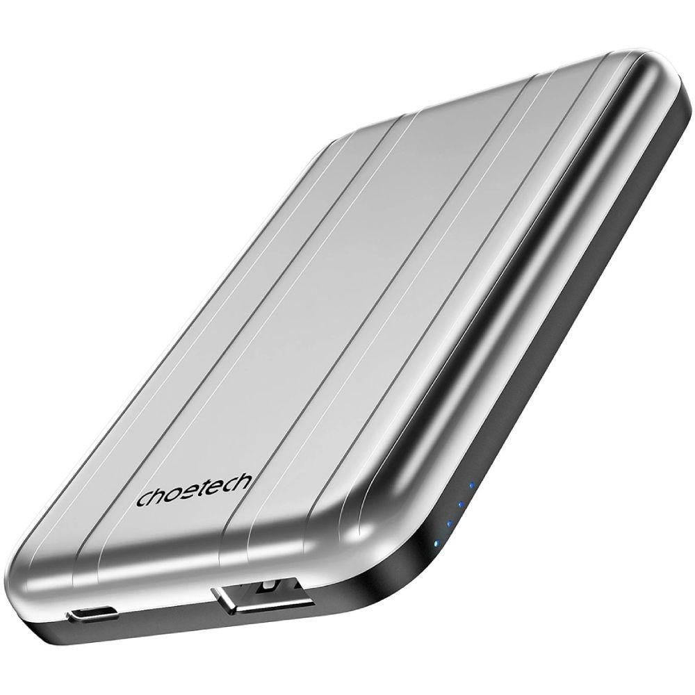 Повербанк Choetech B655 mini 5000 mAh 10W Qi с магнитной беспроводной зарядкой Серебристый (6932112104779) Повербанк Choetech B655 mini 5000 mAh 10W Qi с магнитной беспроводной зарядкой Серебристый (6932112104779)
