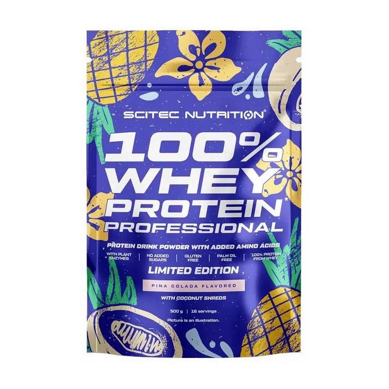 Концентрат сироватковий Scitec Nutrition 100% Whey Protein Professional Limited Edition піна колада 500 г (22122-01) - фото 1